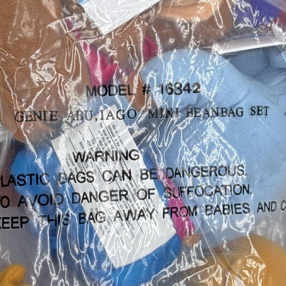 Alladin Genie Abu Iago The Disney Store Mini Bean Bag Stuffed Toy Plush Set of 3 - Picture 2 of 9